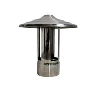 Wood Burner Chimney Pot Roof Cowl Metal Top Hat Flue Rain Cap Ducting Pipe Cover，Stainless Steel Chimney Flue Cowl Pipe Rain Cover Protector Cap Ending (100MM)