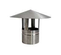 Wood Burner Chimney Pot Roof Cowl Metal Top Hat Flue Rain Cap Ducting Pipe Cover,Stainless Steel Chimney Flue Cowl Pipe Rain Cover Protector Cap Ending (150MM)