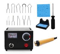 Wood Burner Pyrography Pen Burning Machine Gourd Crafts Tool Set with Welding Wire Top Adjustable Temperature
