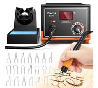 Wood Burning Kit, Preciva 937D Pyrography WoodBurning Toolset with Digital Display, 25W DIY Engraver with 20 Soldering Tips, 250-700℃ Temperature Adjustable, Fast Heating for Craving Craft