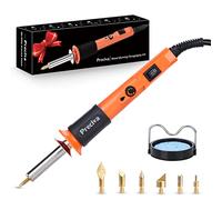 Wood Burning Kit, Preciva Multifunctional Pyrography Pen, Woodburning Encarving Toolkit with Soldering Iron on Leather, Woodburner Pen Tools with 6 Tips