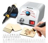 Wood Burning Kit, Preciva Pyrography Kit with Wood Burning Pen, 25W Wooding Engraver with 30 Solder Tips, Temperature Adjustable Up to 800℃, Fast Heating for DIY Engraving Craft