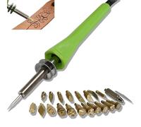 Wood Burning Kit, Pyrography Tool Set with 21 Tips, Adjustable Temperature Up to 360℃ for Wood and Leather Crafts, Ideal for Art Projects