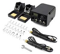 Wood Burning Kit, TEKCHIC 60W Wood Pyrography Pen Kit with Dual Wood Burning Pens, 20 Wire Nibs Tips, Temperature Adjustable Wood Burning Tool for Carving(Black, UK 3 Pin Plug)