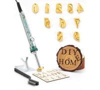 Wood Burning Letter Kit, 26 Pcs Alphabet Branding Iron Stamps for Wood Leather Hats BBQ Bread with a 60W Electric Branding Iron (1.2cm 10pcs Numbers)