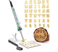 Wood Burning Letter Kit, 26 Pcs Alphabet Branding Iron Stamps for Wood Leather Hats BBQ Bread with a 60W Electric Branding Iron (1.2cm 36pcs Letters and Numbers)