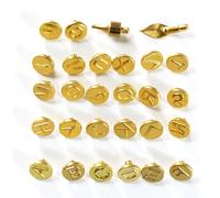 Wood Burning Letters, DIY Wood Burning Pen Engraving Soldering Tips, 26 Letters, Small Iron for Removing Wrinkles on Rhinestone Leather, 28 - Piece Set