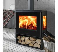 Wood Burning Multi-fuel Stove Java Tri Vision 3 Sided Contemporary Stove