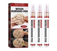 Wood Burning Pen Set, 3PCS Scorch Pen Marker, Chemical Wood Burning Pen Marker for DIY Wooden Color Projects, Suitable for Artists and Beginners