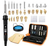 Wood Burning Pyrography Pen, 45 in 1 Soldering Iron Kit, Professional Wood Engraving Craft Tool with Pyrography Basics, LCD Display, 80W Adjustable Temperature, 29PCS Replaceable Tips for Carving