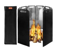 Wood Burning Screen - Stove Windbreak, Wind Screen with High Temperature | Stoveshield Folding, High Temperature Oven Guard, Galvanised Iron Oven, Portable Camping Wind Protection, Stove Screen for