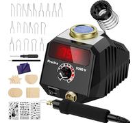 Wood Burning Station, Preciva 939D V Pyrography Tool Set with Pyrographing Pen, Digital Display Adjustable Temperature 250-750℃, 20 Tips & 12 Wooden Blocks, Fast Heating for DIY, Leather Craft