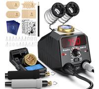 Wood Burning Station, Preciva 939D VI Pyrography Tool Set with Digital Display, 250-750℃ Temperature Adjustable, Dual Pen Design, Ergonomic Heat-Resistant Handle, 20pcs Tips for Wood Leather Craft