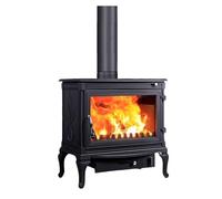 Wood Burning Stove 20kw,Heats Up to 1300 Sq Ft,Heavy-Duty Cast Iron Construction,Heating Glass View Airwash System Heat,Firebrick Lined