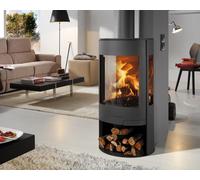 Wood Burning Stove 3 Sided Contemporary Curved Multi -Fuel Stove Suerte Aduro