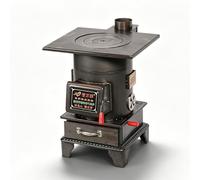 Wood Burning Stove, Camping Cook Stove, Portable Outdoor Patio Heater | Multi-function Stove Heats & Cooks, Gasification Burn, Cast Iron Rings, Ash Pan, Camping Patio Emergency(Small)