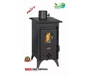 Wood Burning Stove Fireplace Heating Stoves Prity Mini D 6,3 kw. Eco Planet A