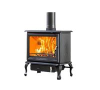 Wood Burning Stove for Living Room,Cabin & Workshop, Cast Iron Heats Up to 1300 Sq Ft, Large Glass Window,FireBrick Lined