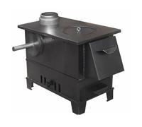 Wood Burning Stove Indoor Cast Iron Construction with Chimney and Oven Log Charcoal Burning Wood Stove Suitable for Home Heating and Cooking(30.5x50.5x41cm)