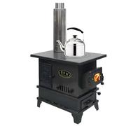 Wood Burning Stove Indoor with Chimney and Water Tank, Smokeless Multi-Function Gasification Heating and Cooking Solution