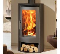 Wood Burning Stove Multi-fuel Deltas 12kw (8kw) Contemporary Curved Burner [EEK: A]
