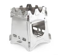 Wood Burning Stove, Portable Stainless Steel Folding Camping Stove for Hiking BBQ, Compact Outdoor Cooker Silver(2)