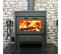 Wood Burning Stove With Back Boiler Multi Fuel Ray Max Gb 20Kw Modena
