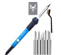 Wood Burning Tools Kit Professional Pyrography Pen Set with Adjustable Temperature Included Embossing/Carving/Soldering Tips and Stand for DIY Wood/Leather/Gourd Arts Crafting Supplies UK Plug(8Pcs)