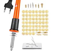 Wood Burning Tools, Wood Burning Set and Leather | 65 Piece Heating Set, Stable Carving Head Tools with 26 Letters, Safe for Experiments