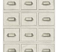 Wood Cabinet Drawers Pattern Wallpaper Vintage Realistic Effect 52400 Rasch