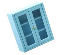 Wood Cabinet Toy Figure Display Shelf Model Realistic Vintage Realistic Doll House Pretend Girls Realistic Cabinet Dollhouses Kitchen Cabinet