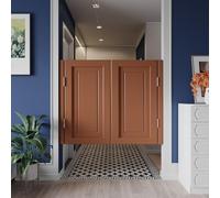Wood Cafe Swinging Doors180Degree Opening 4 Metal Hinges Easy Installation for Corridors Kitchens & Bar Entrances Brown 110x90cm (43.3x35.4in)