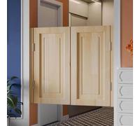 Wood Cafe Swinging Doors180Degree Opening Metal Hinges Easy InstallationPerfect for Kitchens Corridors and BarsWood Finish 100x90cm (39.4x35.4in)
