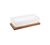 Wood Cake Stand & Acrylic Lid, Charcuterie Table Display Set, Wooden Dessert Board with Cover, Rectangle Flip Tray