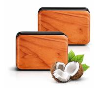 Wood Car Air Freshener 2 Pack Coconut Scent Visor Clip Car Diffuser | Natural Car Diffuser with Magnetic Metal Clip, Long Lasting Essential Car Odor Eliminator for Auto Truck SUV