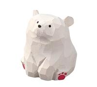 Wood Carved Bear - Table Small Bear, Carving Figurine Desk Wooden Bear | Standing Tabletop Ornaments, Indoor Outdoor Miniature For Coffee Table (1.38x1.18x1.38 Inches)(Black, White, Brown)