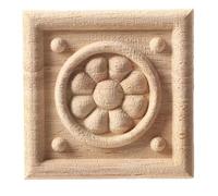 Wood Carved Decal Stripe Corner Appliques Long Hollow Flower Frame Furniture Decor Home Woodcarving Figurines Craft,F43,6