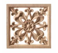 Wood Carved Decal Stripe Corner Appliques Long Hollow Flower Frame Furniture Decor Home Woodcarving Figurines Craft,F18,20