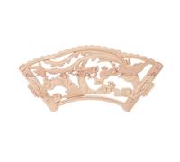 Wood Carved Onlay for Home Shrine, Brown Matte Finish Decorative Applique | Natural Grain Wood, Nonreflective Surface, High Strength Build, Traditional Décor for Furniture and Altar Use