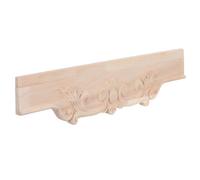 Wood Carved Onlay Trim for Cabinet Doors and Wardrobe Panels | Solid Wood, Unpainted Finish, Layered Relief, French Style Detail, 13.8x3.5 Inch Size