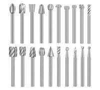 Wood Carving Bits 3mm Shank Carbide Rotary Burr Set 20-Piece