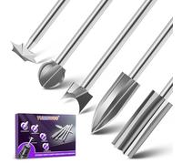 Wood Carving Bits Compatible With Dremel, 5 Different Woodworking Bits, Wood Carving Tools with 1/8” Shank Suitable for DIY Woodworking Carving, Drilling Hole, Grinding, Drawing Lines, Carving Circles