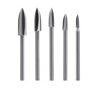 Wood Carving Bits for Dremel Rotary Tool, 5PCS Woodworking Detail Bits with 1/8” Shank for Engraving, Grinding Drilling and Carving, Accessory for DIY Woodworking Crafting and Detail Work