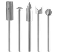 Wood Carving Bits Set, 5Pcs Wood Carving Tools Compatible with Dremel Rotary Tool Woodworking Carving Bits 1/8” Shank Carving Kit Engraving Tool for DIY Carving Engraving Drilling Sculpture