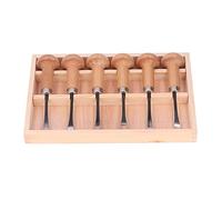 Wood Carving Chisel Set Kit, Wood Sculpture Hand Tools with Mushroom Handle, Steel Chisels for DIY Art Craft, Includes 6 Chisels in Wooden Box for Woodworking