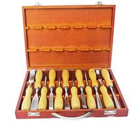 Wood Carving Gouges 12Pcs Professional Wood Carving Hand Chisels Set Tools Kit for Carpenters, Wood Turners DIY Woodworking Carving in Wood Storage Box