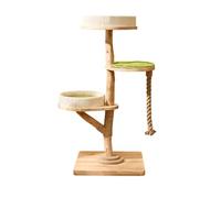Wood Cat Trees, Modern Large Kitty Activity Center Tower, Pet Furniture Play House with Top Perch, Multi Level Pussy Condos for Indoor Cats(122cm)