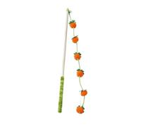 Wood Cat Wand Toy Wooden 15.7 Inch Fruit-Shaped Anti-Slip Handle