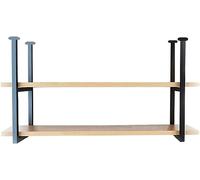 Wood Ceiling Shelf - 2 Tier Hanging Floating Shelves, Ceiling Mounted Storage Rack for Home Decor, Easy Installation (80x30x60cm) - Stylish Space-Saving Solution