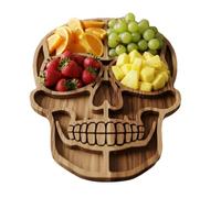 Wood Charcuterie Boards, Halloween Bone Head Tray, Wooden Food Platter, Uncommon pooky Design, Rustic Style, Sturdy Carved Facade, Holiday Wedding Restaurant Use, 30x20cm Size